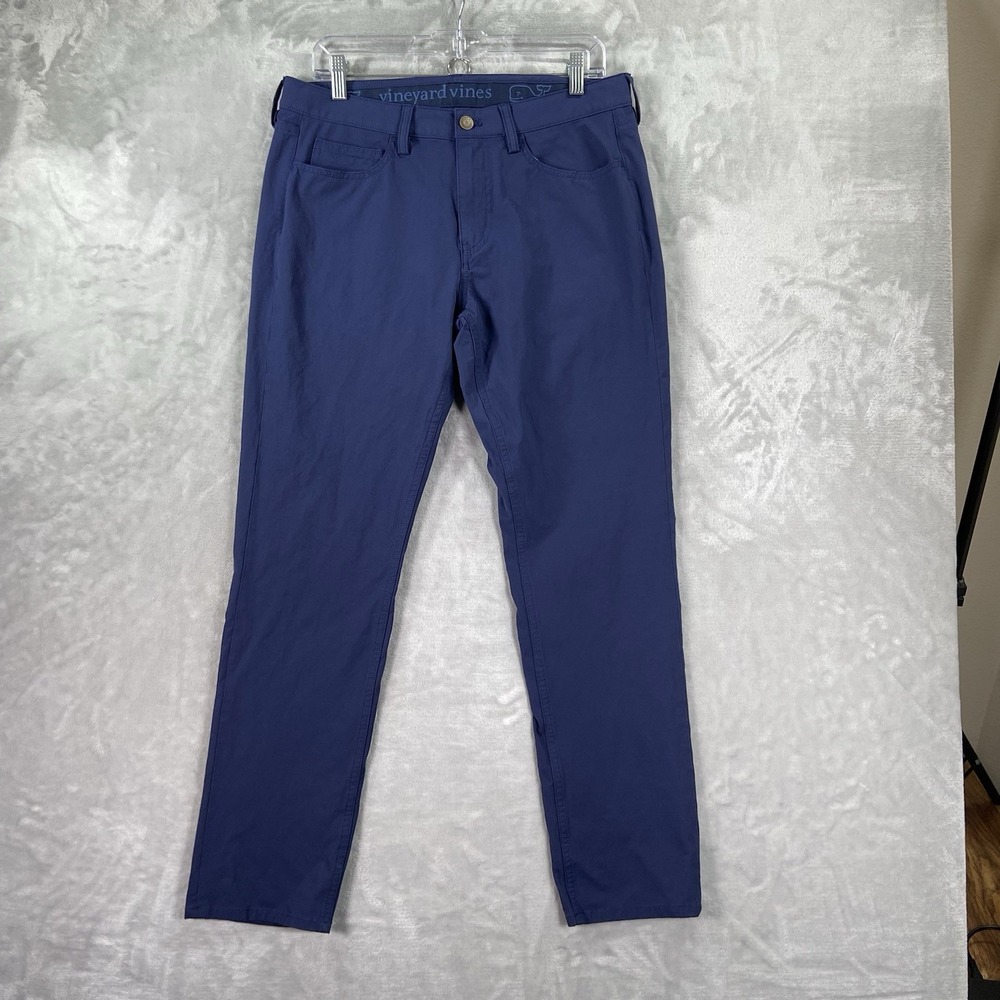 Vineyard Vines Pants Mens 32x30 Performance Chino Flat Front Stretch Casual Blue